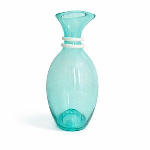 Crate & Barrel Paula Navone Riviera Bubble Glass Teal Carafe / Vase